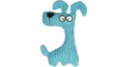 Flamingo Toy Pebbles Dog Blue - Играчка за кучета от рипсено кадифе, 14.5 см L X 4.5 см W X 23 см H 1