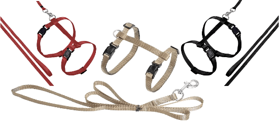 Flamingo Cat Harness and Leash - Повод 110 см. с регулируем нагръдник за котки,27-46 гръдна обиколка и вратна 22 до 36 см - бежав