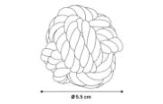 Flamingo Cotton Taylor knotted ball - Забавна многоцветна кучешка играчка - памучна въжена топка, 5,5 см. 2