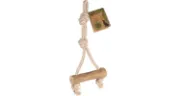 Flamingo Stick tug rope - Издръжлива играчка за кучета за дърпане и дъвчене от дърво и памучно въже, 33 см L X 14 см W X 3.5 см H - ∅ 3.5 см 2