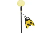 Flamingo Happy Bug - Забавна играчка за котки, въдица с меко топче и калинка/пчелича, 53 см. 4