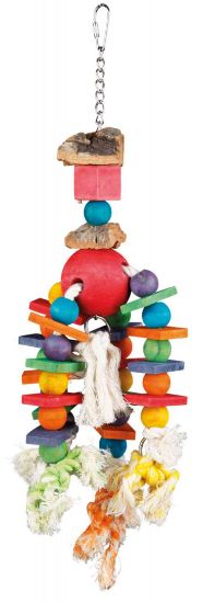 Trixie Colourful Wooden Toy for the Bird Cage - Дървена играчка за големи папагали, 35 см.