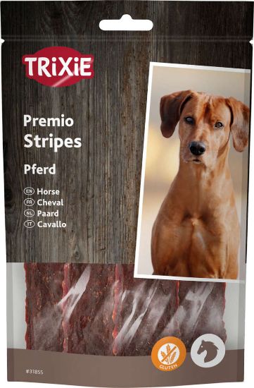 Trixie Premio Horse Stripes - Лакомство за кучета, вкусни ленти от конско месо, 100 гр