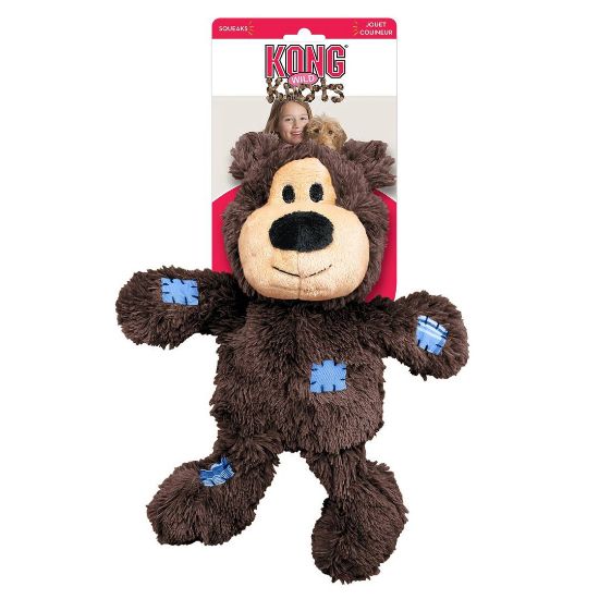 Kong Wild Knots Bears S/M - Забавна кучешка играчка - плюшена мечка, 1 брой - 17 см.