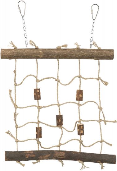 Trixie Rope Climbing Wall - Въжена стена за катерене с мрежа от сизал за птици, 27/24 см.