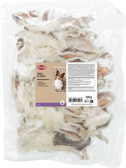 Trixie Rabbit Ears - Лакомство за кучета - вкусни натурални заешки уши, 500 гр