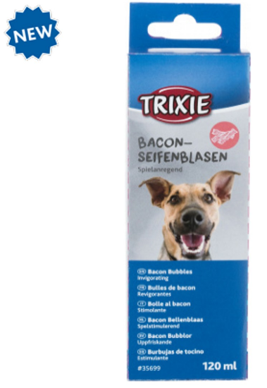 Trixie Dog bubbles - Забавна играчка за кучета - ароматизирани мехурчета за гонене с бекон, 120 мл.