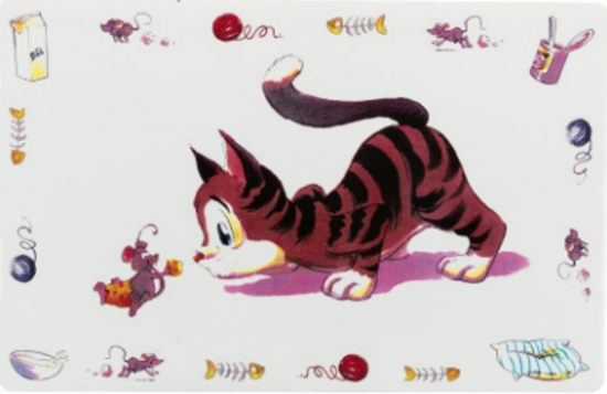 Trixie Feeding Mat Comic - Матирана подложка за купички за котки 44 /28 см.
