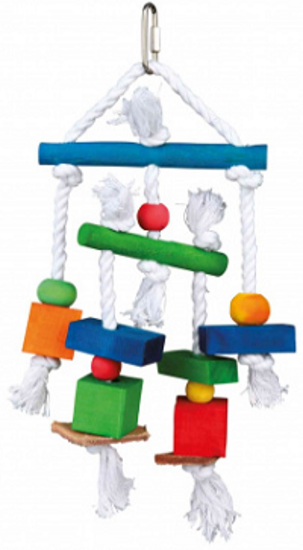 Trixie Colorful Bird Toy -Дървена,шарена играчка за папагали 24 см.
