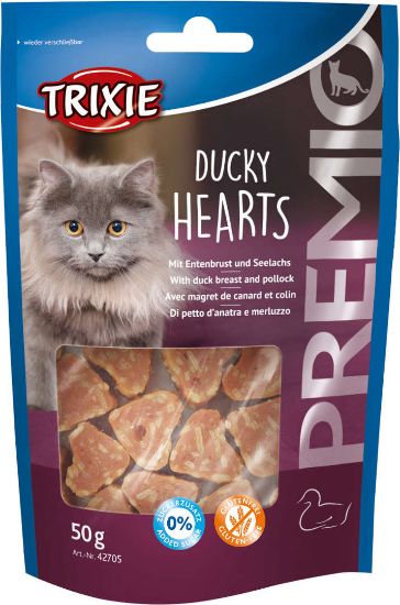 Trixie Premio Hearts - деликатесно лакомство с патешки гърди под форма на сърчица, 50 гр.