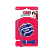 KONG Wavz Bunjiball Medium - Интерактивна играчка за кучета за дърпане и дъвчене с въже и топка 1