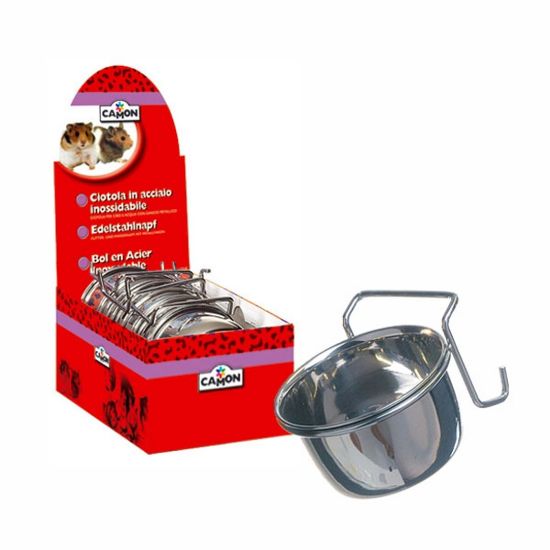 Camon Bowl with hook - метална купичка за храна за гризачи 300 мл.