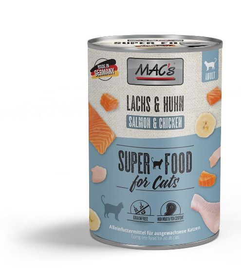 Mac’s Cat Salmon and Chicken - Премиум консервирана храна за котки със сьомга, пиле и банан,