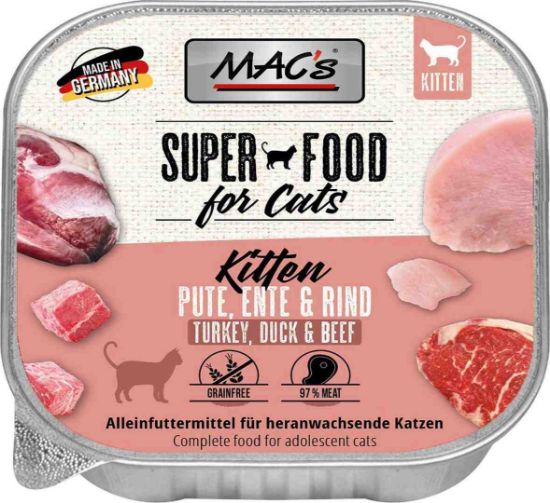 Mac's Kitten - Пастет за подрастващи котета с патешко, пуешко и говеждо месо, 85 гр.