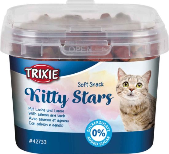 Trixie - Допълваща храна за котки във формата на звездички със сьомга и агнешко месо, 140 гр.