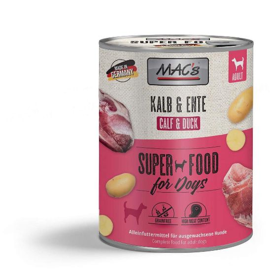 Mac's Dog beef and duck - Пълноценна консервирана храна за кучета с телешко и патешко месо, 400 гр