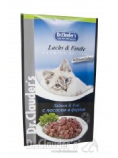 Dr. Clauder's Pouches salmon and trout- Храна за котки в пауч със сьомга и пъстърва за котки, 100 гр