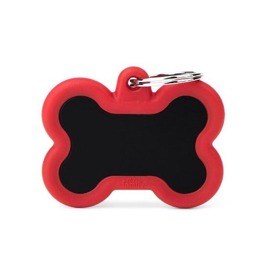 My Family Id Tag - Hushtag - Елегантен медальон/адресник за кучета, зелен кокал, 3.3 см/4,1 см.