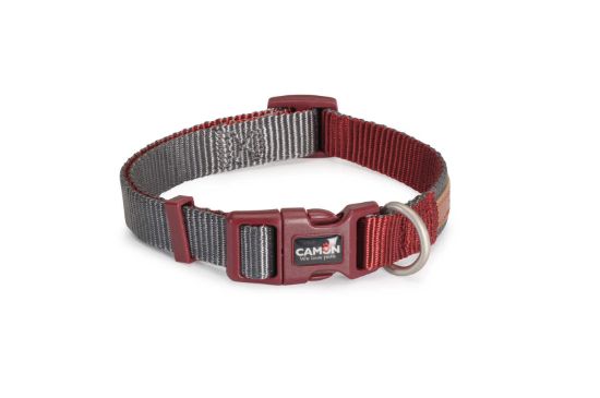 Camon Double premium Grey Red - Кучешки нашийник червено със сиво 20x360/480мм