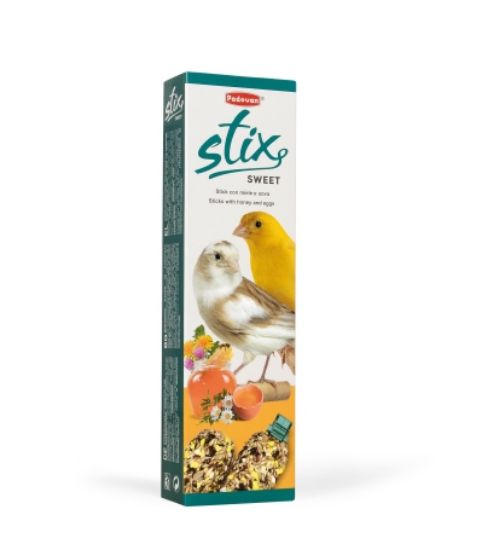 Padovan Stix sweet canarini - Допълнителна храна за канарчета ,пръчици с мед и яйце, 80 гр.