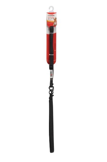 Camon Black leash with padded handle - Повод за кучета от мини породи с подплатена дръжка , 1100/1800 мм. , черен