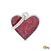 My Family Heart Id Tag - Елегантен кучешки адресник медальон във  форма на сърце - черно 3
