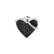 My Family Heart Id Tag - Елегантен кучешки адресник медальон във  форма на сърце - черно 4