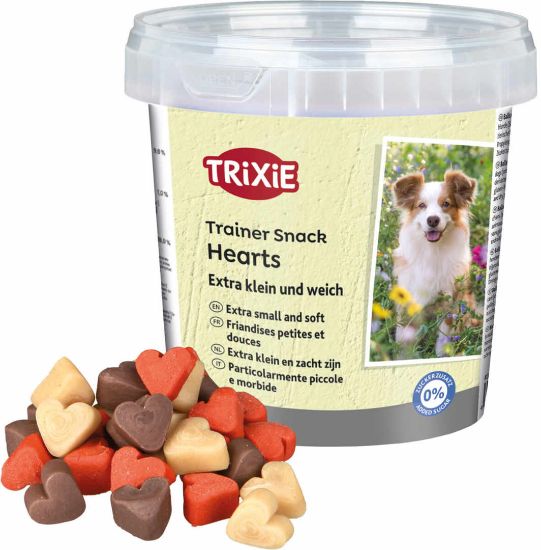 Trixie Trainer Snack Mini Hearts - Мини тренировъчни лакомства във формата на сърчица с пилешко, агнешко и сьомга 200 гр