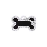 My Family Swarovski's Glam Dog Tag Small Bone Strass - Ръчно изработен медальон кокал - адресник за кучета 3.0 см. / 1.9 см. розов 2