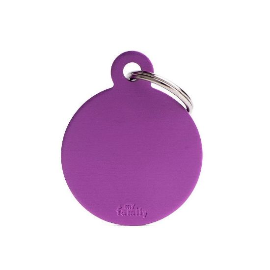 My Family Dog Tag - Ръчно изработен адресник ,кръгъл медальон за кучета 3.93 см/ 3.17 см. червен