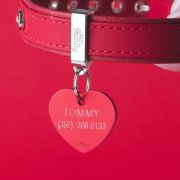My Family Dog Tag - Ръчно изработен адресник ,алуминиев медальон сърце, за кучета 3.76 см/ 3.1 см. син 3
