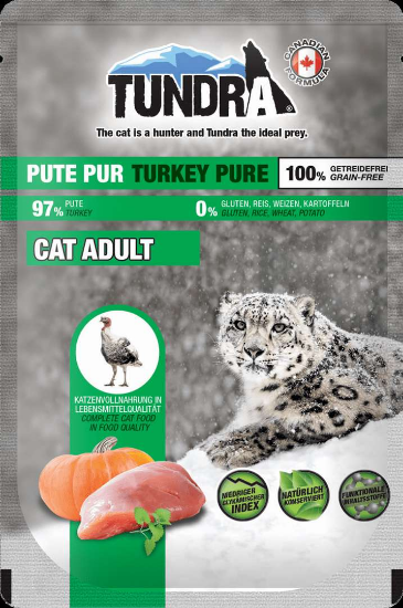 Tundra turkey pure - Премиум пауч за котки, без зърно, с чисто пуешко месо, 85 гр