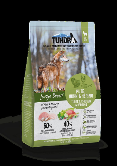Tundra Adult Turkey and Trout Herring XL - Пълноценна храна за кучета от едри породи, без зърно, с пуешко и херинга, 3.18 кг.