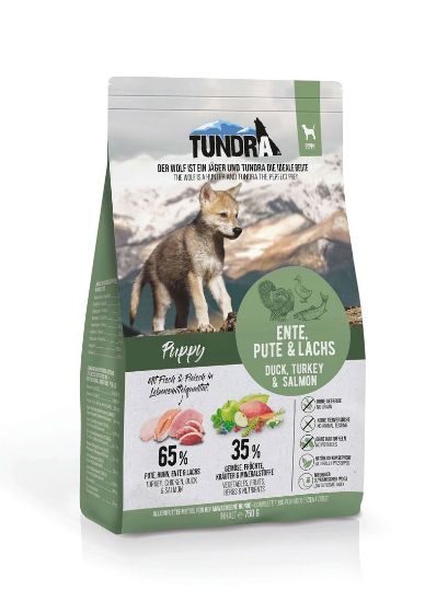 Tundra Dog Dry Puppy - Премиум пълноценна суха храна за подрастващи кучета, без зърно, с пуешко ,патешко,пилешко и сьомга 3.180 кг.