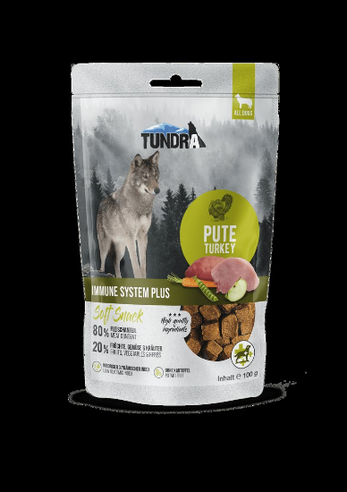 Tundra Snack Immune Turkey - Премиум лакомство за кучета, без зърно, снакс с пуешко месо, 100 гр