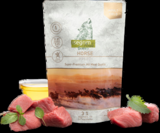 Isegrim Monoprotein - Висококачествен пауч за израснали кучета с конско месо, 410 гр