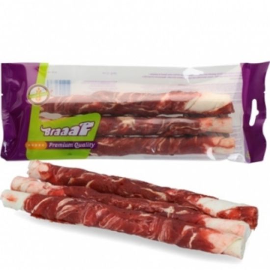 Braaf - Лакомство за кучета, усукани солети с говеждо и риба /21 см/180 гр