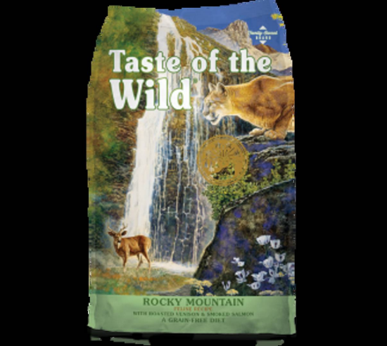 Taste of the Wild - Премиум суха храна за котки във всички фази на развитие от коте до възрастна котка с печен елен и пушена сьомга / зелен, 2 кг.