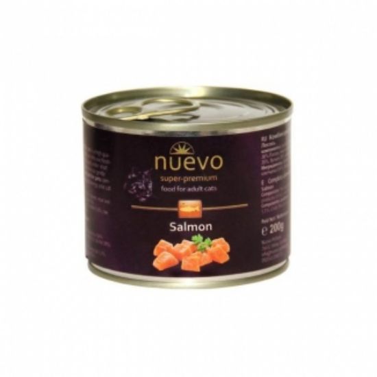 Nuevo Cat Salmon -Консервирана храна с месо от сьомга за израснали котки, 200 гр.