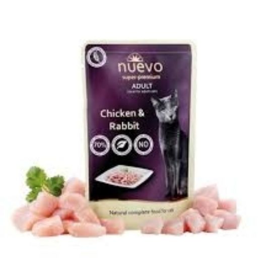 Nuevo Cat Chicken &amp; Rabbit - Пауч с пилешко и заешко месо за котки - 85 гр