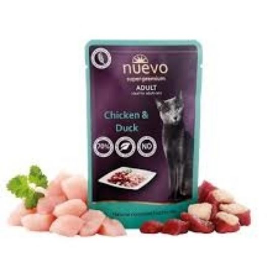 Nuevo Cat Chicken &amp; Duck - Пауч с пилешко и патешко месо за котки - 85 гр