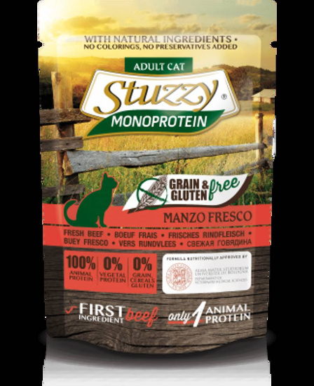 Stuzzy Monoprotein Grain&amp; Gluten Free Fresh Beef - Пауч за израснали котки с говеждо, 85 гр