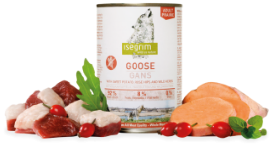 Isegrim Adult - Консерва за кучета с месо от гъска, сладък картоф и билки 400 гр