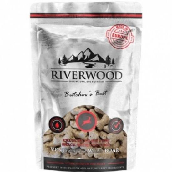RIverwood - Хрупкави лакомства за кучета, еленско месо и глиган, 200 гр