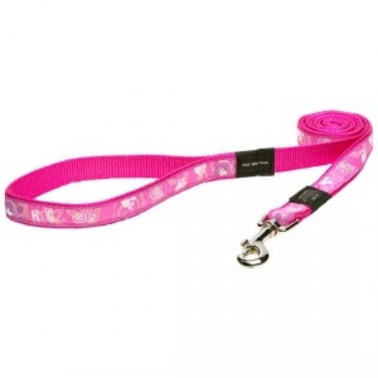 Rogz Fancy Dress Paw Lead Medium-Повод за кучета , лапички 16мм/-1,4 м. розов