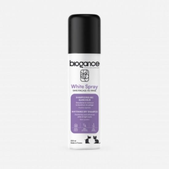 Biogance White Spray - Сух шампоан за кучета и котки с бяла и светла козина, 300 мл.