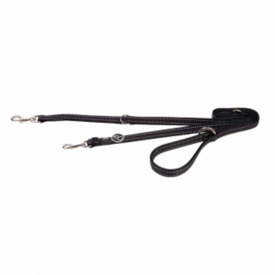 Rogz Utility Multi Lead Medium - Светлоотразителен двоен повод за две кучета, 16 мм/ 1.8 метра - черен