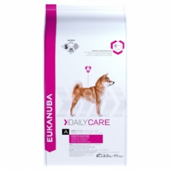 Eukanuba Daily Care Dog Sensitive Digestion - Премиум суха храна за кучета с чувствителен стомах с пилешко месо, 2.5 кг.