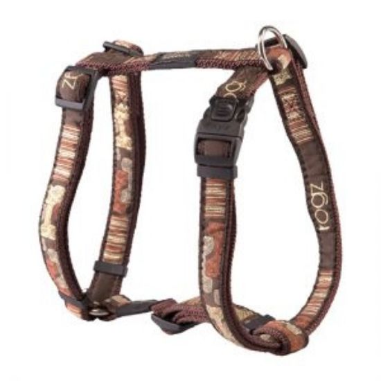 Rogz Fancy Dress Harness Large - Нагръдник за кучета, вратна обиколка от 29 до 64 см и гръдна от 45 до 75 см. мока кафяв