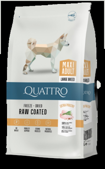 Quattro Maxi Adult Poultry -Пълноценна суха храна за израснали кучета от големи породи с птиче месо 12 кг.